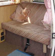 VW T25 Autosleeper Trident Rear Seat Pink Fabric